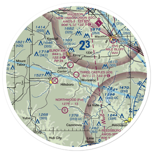 Three Castles Airpark (4D1) VFR Sectional Sticker (30 mile)