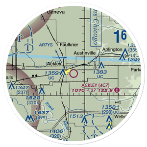 Ackley Municipal Airport (4C7) VFR Sectional Sticker (20 mile)
