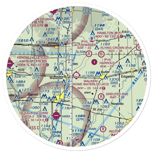 Walker/Rowe Waterloo Airport (4C2) VFR Sectional Sticker (30 mile)