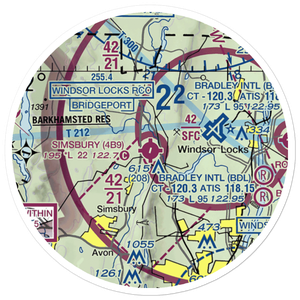 Simsbury Airport (4B9) VFR Sectional Sticker (20 mile)
