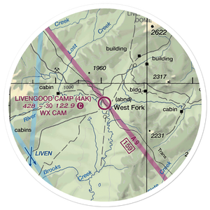 Livengood Camp Airport (4AK) VFR Sectional Sticker (20 mile)