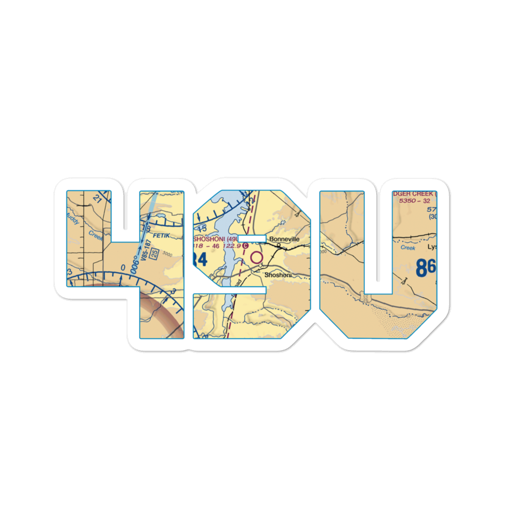 Shoshoni Municipal Airport (49U) VFR Sectional Sticker 