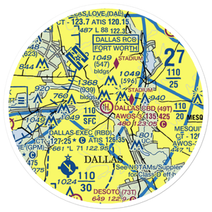 Dallas Cbd Vertiport Heliport (49T) VFR Sectional Sticker (20 mile)