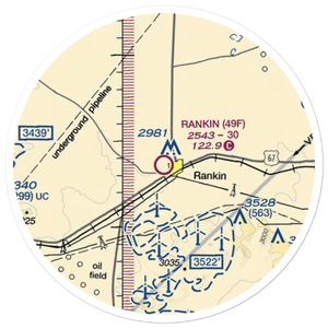 Rankin Airport (49F) VFR Sectional Sticker (20 mile)