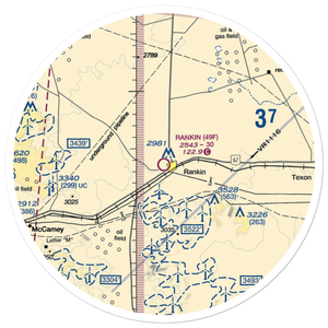 Rankin Airport (49F) VFR Sectional Sticker (30 mile)