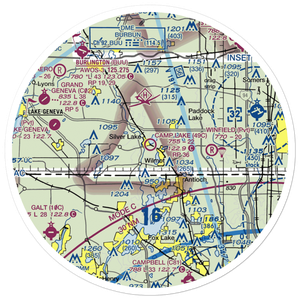 Camp Lake Airport (49C) VFR Sectional Sticker (30 mile)