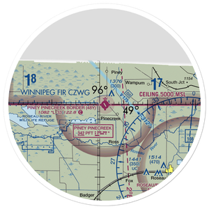 Piney Pinecreek Border Airport (48Y) VFR Sectional Sticker (30 mile)