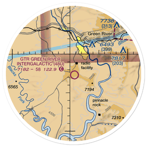 Gtr Green River Intergalactic Spaceport Airport (48U) VFR Sectional Sticker (20 mile)