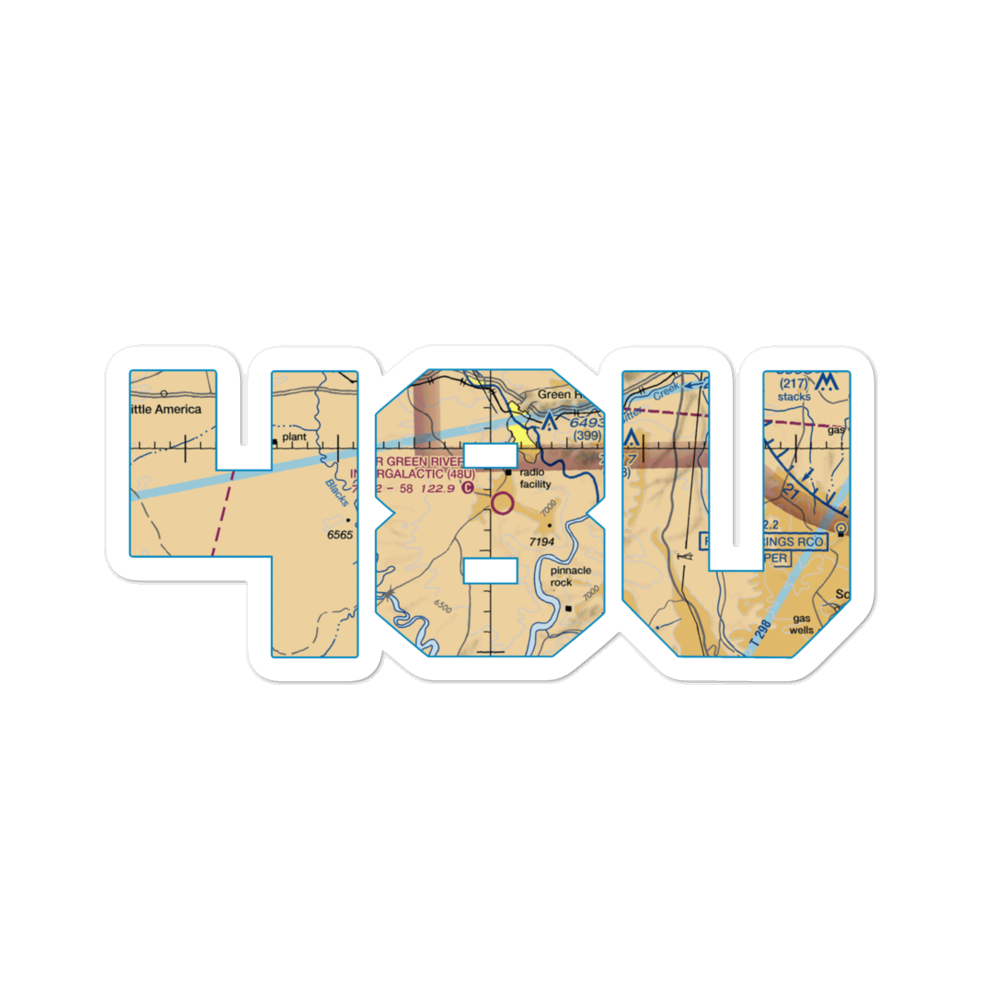 Gtr Green River Intergalactic Spaceport Airport (48U) VFR Sectional Sticker 