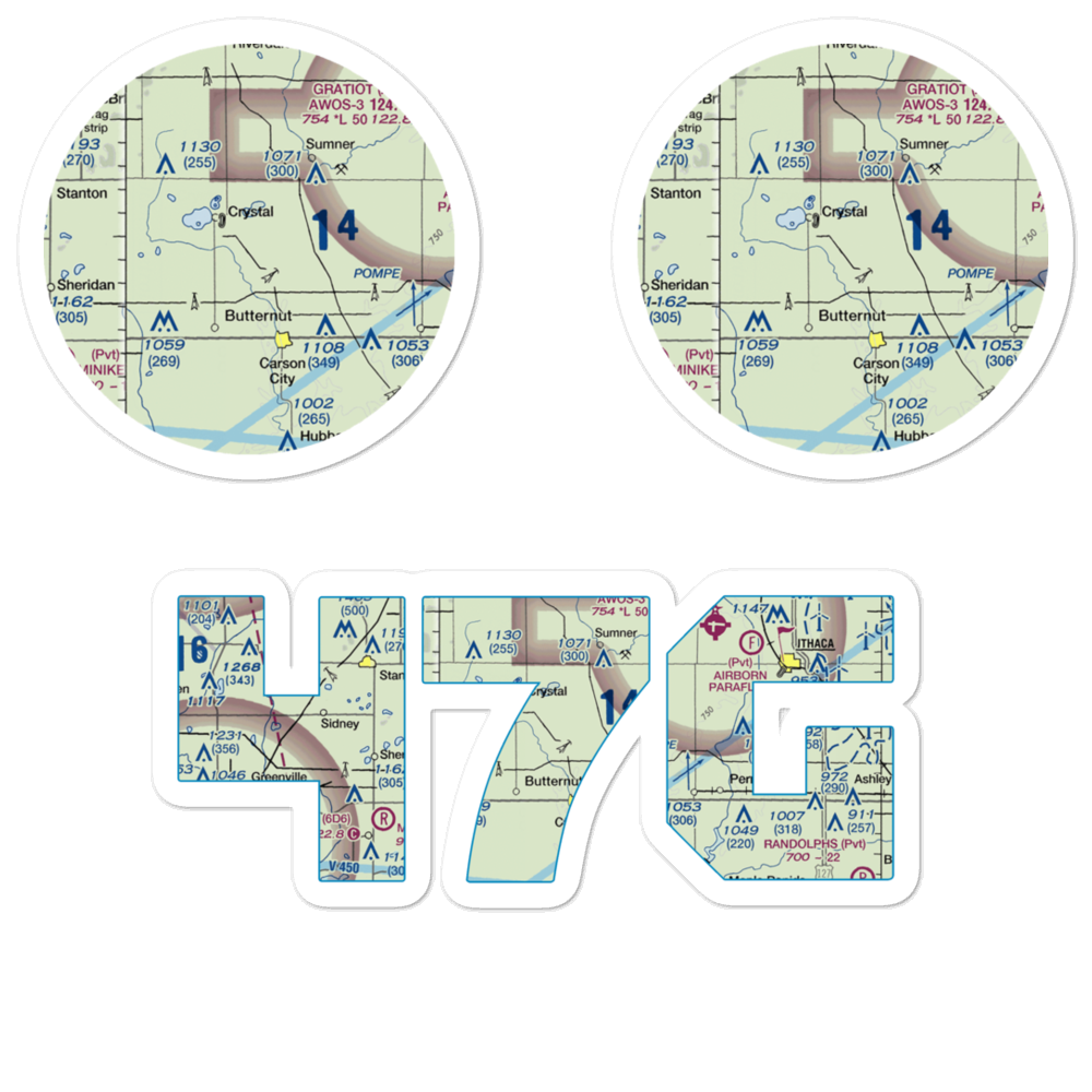 Mayes Airport (47G) VFR Sectional Sticker Pack 