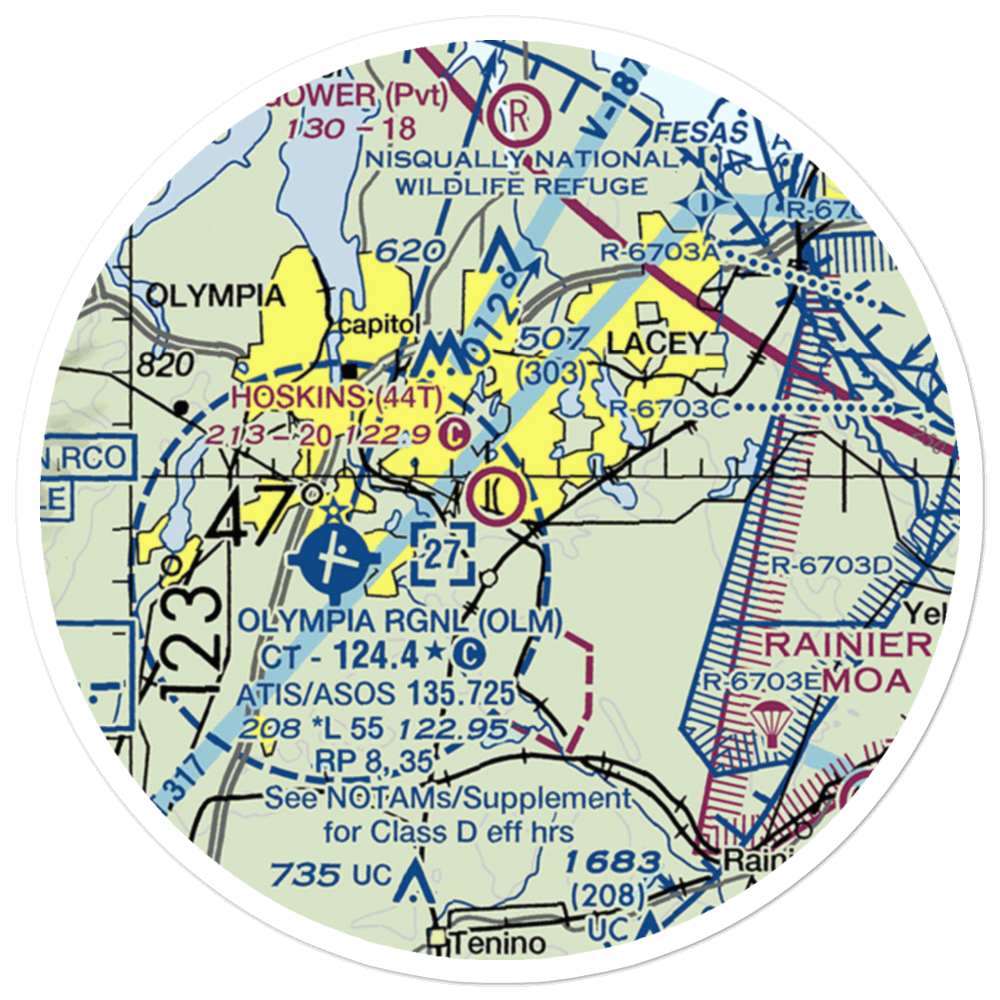 Hoskins Field (44T) VFR Sectional Sticker (20 mile) 