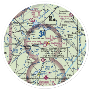 Charles A. Chase Jr. Memorial Field (44B) VFR Sectional Sticker (30 mile)