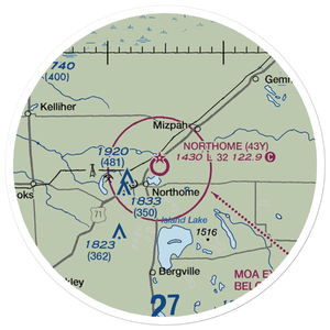 Northome Municipal Airport (43Y) VFR Sectional Sticker (20 mile)