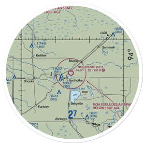 Northome Municipal Airport (43Y) VFR Sectional Sticker (30 mile)