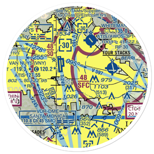 Van Nuys County Court Heliport (43L) VFR Sectional Sticker (20 mile)