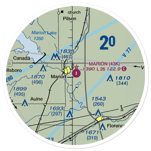 Marion Municipal Airport (43K) VFR Sectional Sticker (20 mile)