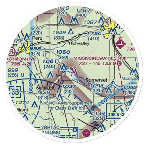 Mississinewa Reservoir Landing Area Seaplane Base (43I) VFR Sectional Sticker (20 mile)