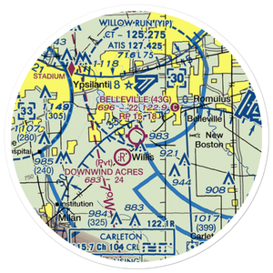 Belleville Airport (43G) VFR Sectional Sticker (20 mile)