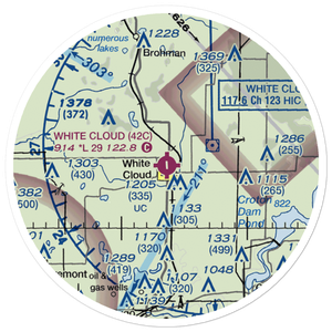 White Cloud Airport (42C) VFR Sectional Sticker (20 mile)