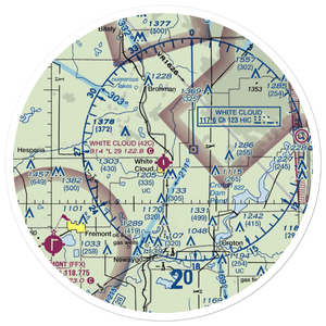 White Cloud Airport (42C) VFR Sectional Sticker (30 mile)