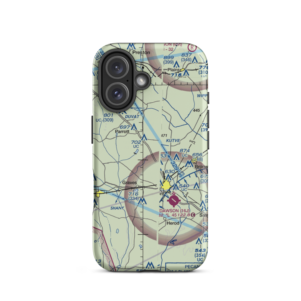 Young Field (9GA3) VFR Sectional  Tough iPhone Case iPhone 16 model shown