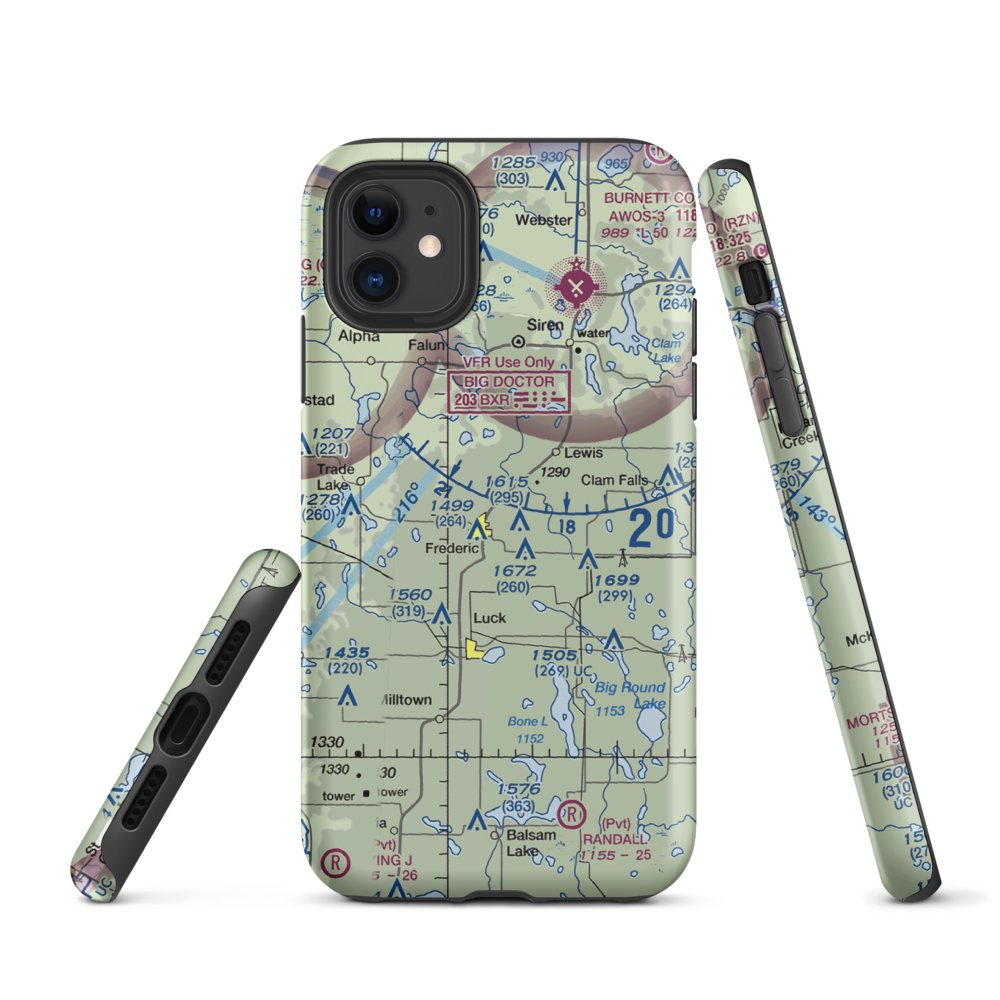 Young Private Airport (06WI) VFR Sectional  Tough iPhone Case iPhone 11 model shown