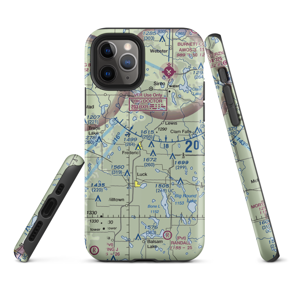 Young Private Airport (06WI) VFR Sectional  Tough iPhone Case iPhone 11 Pro model shown
