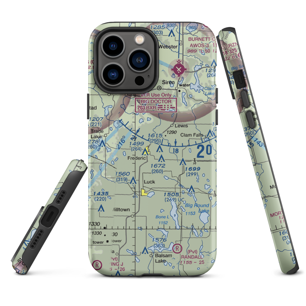 Young Private Airport (06WI) VFR Sectional  Tough iPhone Case iPhone 13 Pro Max model shown