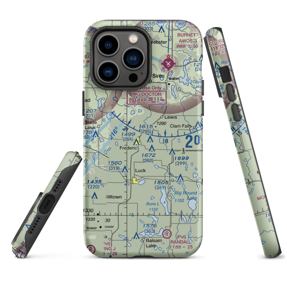 Young Private Airport (06WI) VFR Sectional  Tough iPhone Case iPhone 14 Pro Max model shown