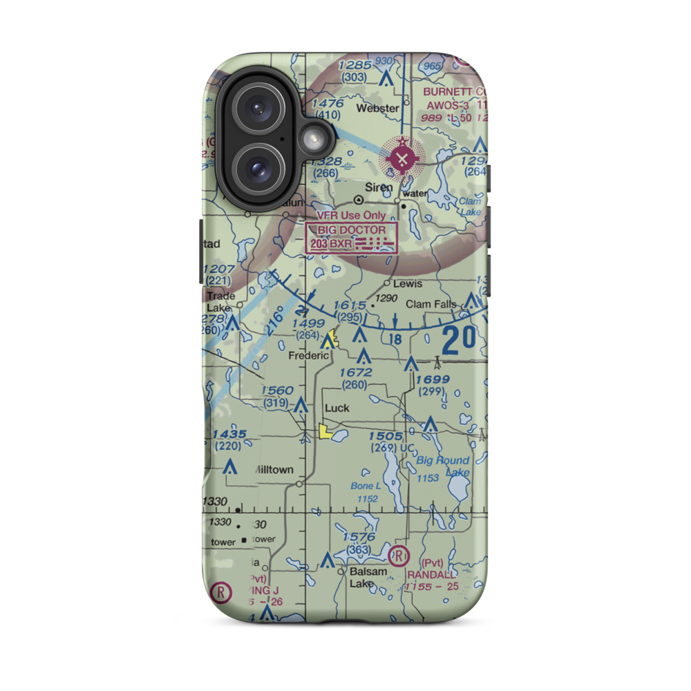 Young Private Airport (06WI) VFR Sectional  Tough iPhone Case iPhone 16 Plus model shown