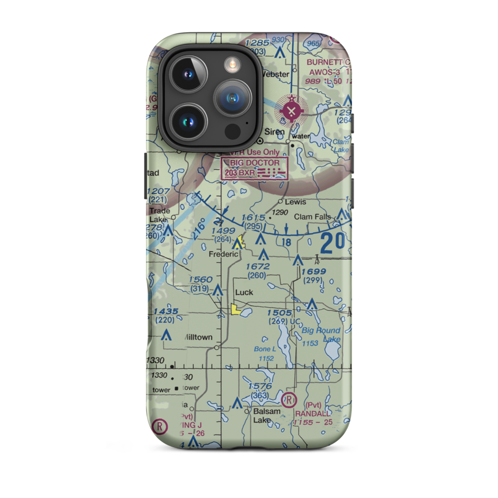 Young Private Airport (06WI) VFR Sectional  Tough iPhone Case iPhone 16 Pro Max model shown