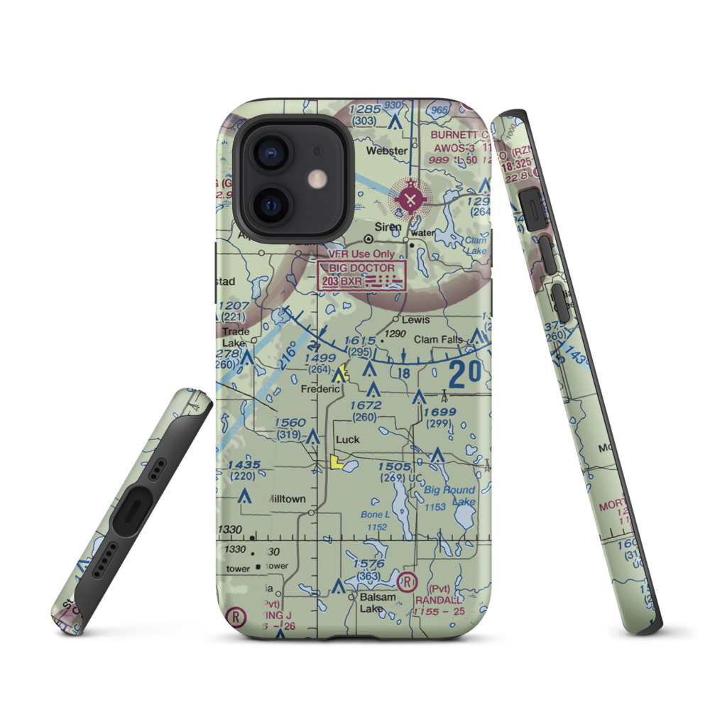 Young Private Airport (06WI) VFR Sectional  Tough iPhone Case iPhone 12 model shown