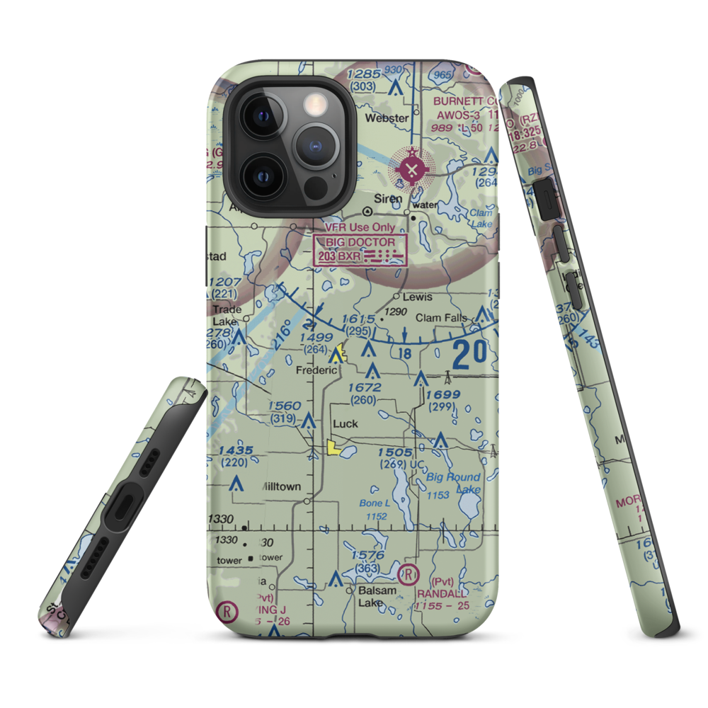Young Private Airport (06WI) VFR Sectional  Tough iPhone Case iPhone 12 Pro Max model shown
