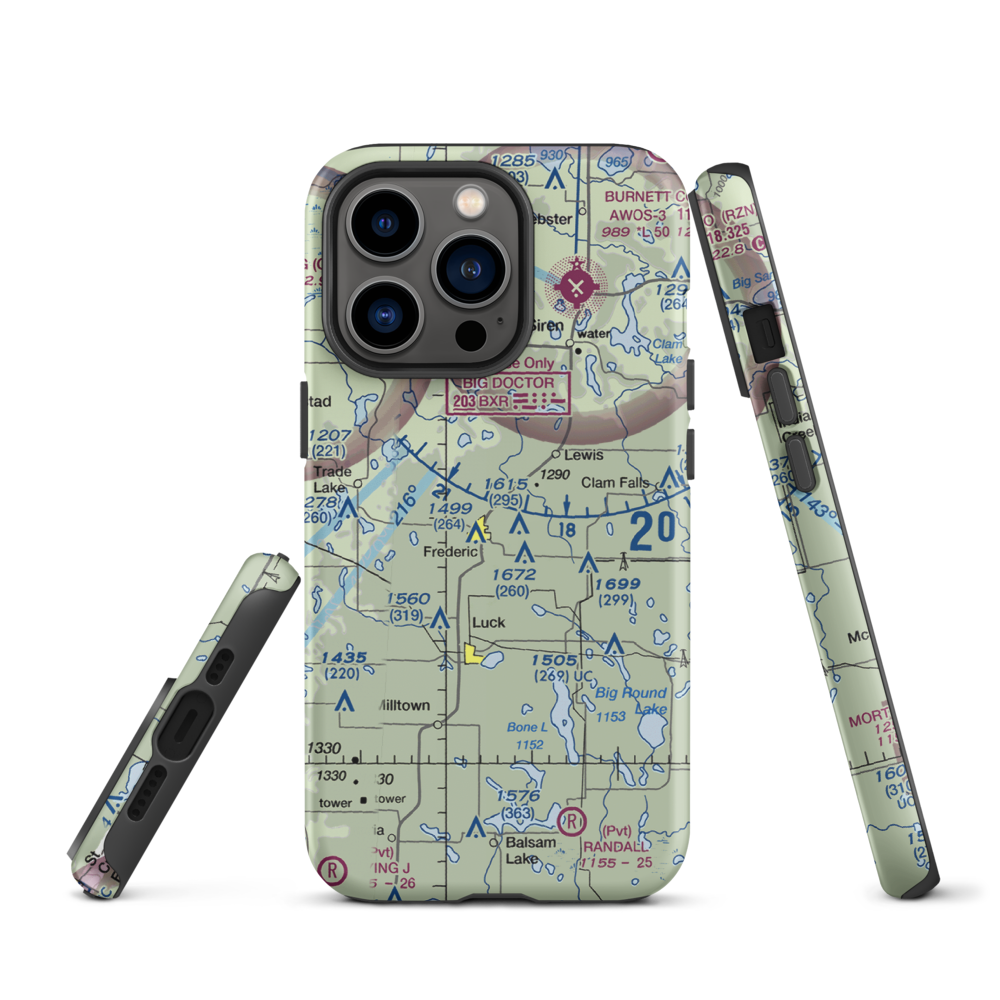 Young Private Airport (06WI) VFR Sectional  Tough iPhone Case iPhone 13 Pro model shown