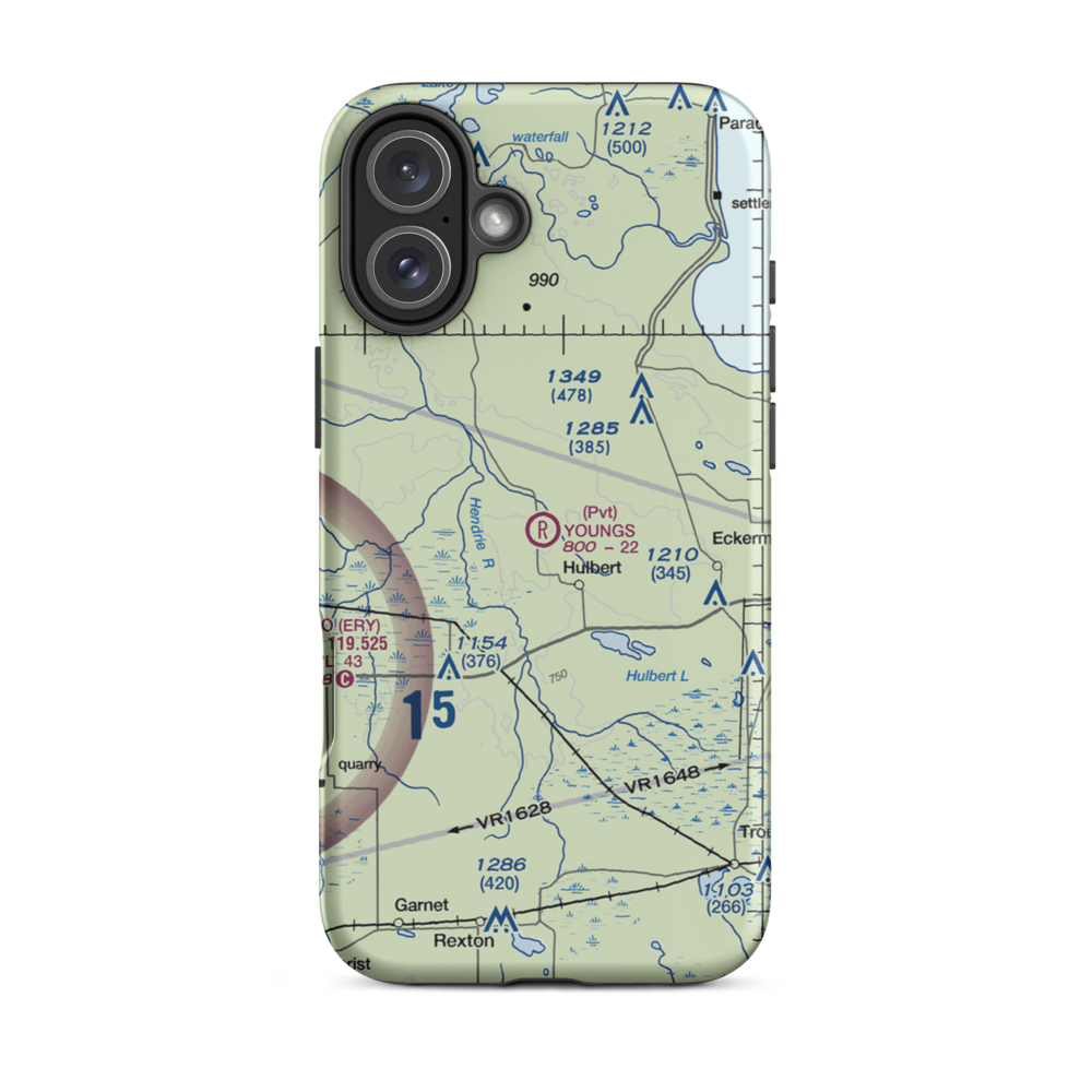 Young's Airport (0MI6) VFR Sectional  Tough iPhone Case iPhone 16 Plus model shown