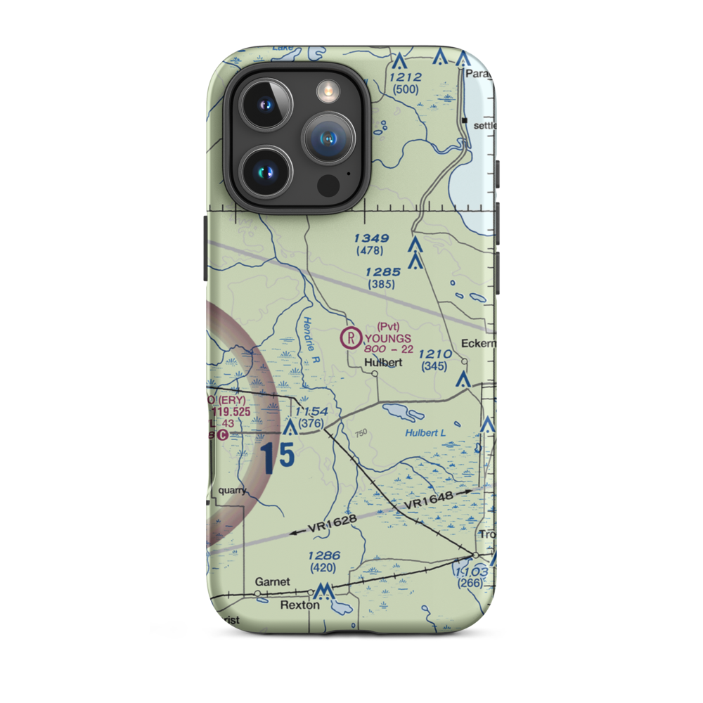 Young's Airport (0MI6) VFR Sectional  Tough iPhone Case iPhone 16 Pro Max model shown
