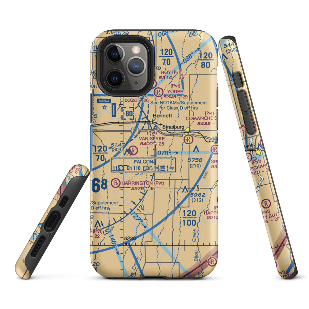 Young's Strip (87CO) VFR Sectional  Tough iPhone Case iPhone 11 Pro model shown