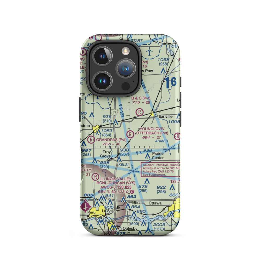 Younglove/Otterbach Airport (IL55) VFR Sectional  Tough iPhone Case iPhone 16 Pro model shown