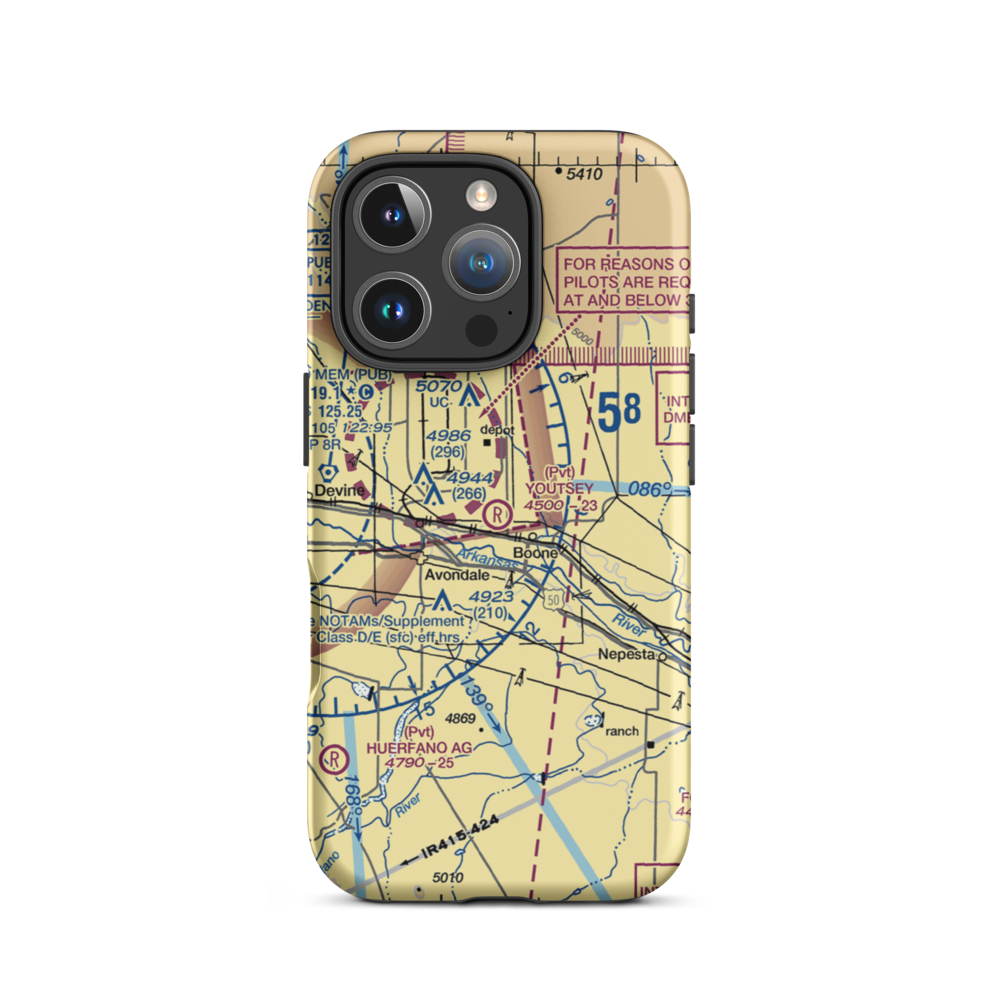 Youtsey Airport (CO09) VFR Sectional  Tough iPhone Case iPhone 16 Pro model shown