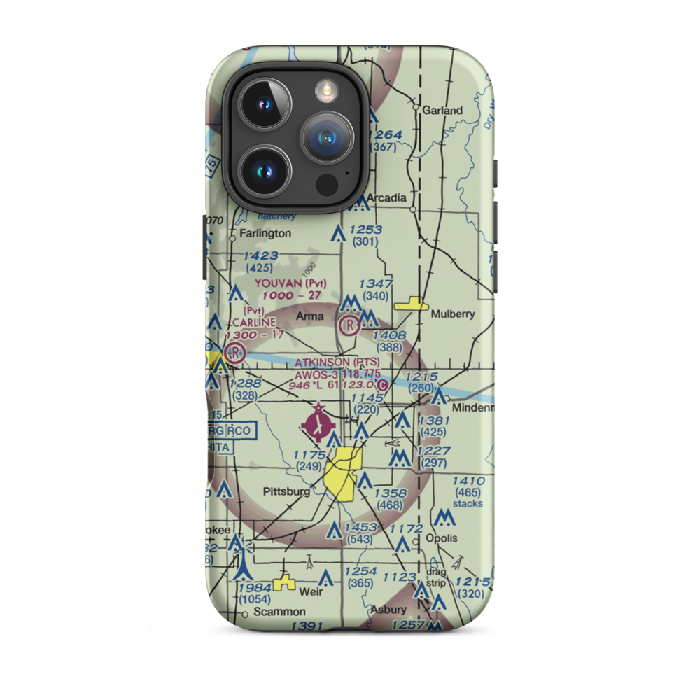 Youvan Airport (7KS3) VFR Sectional  Tough iPhone Case iPhone 16 Pro Max model shown