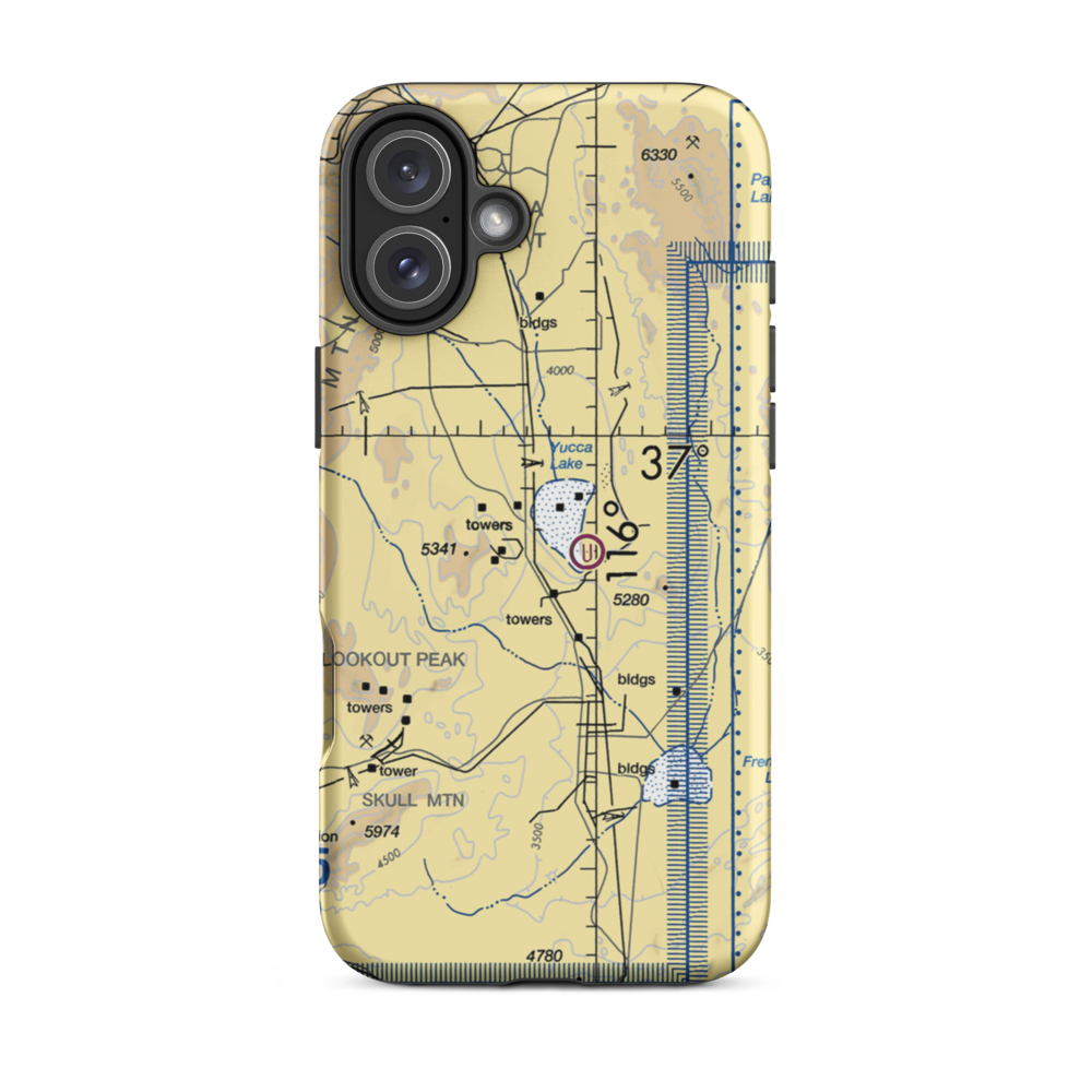 Yucca Airstrip (UCC) VFR Sectional  Tough iPhone Case iPhone 16 Plus model shown
