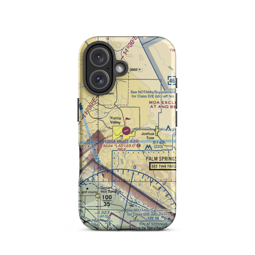 Yucca Valley Airport (L22) VFR Sectional  Tough iPhone Case iPhone 16 model shown