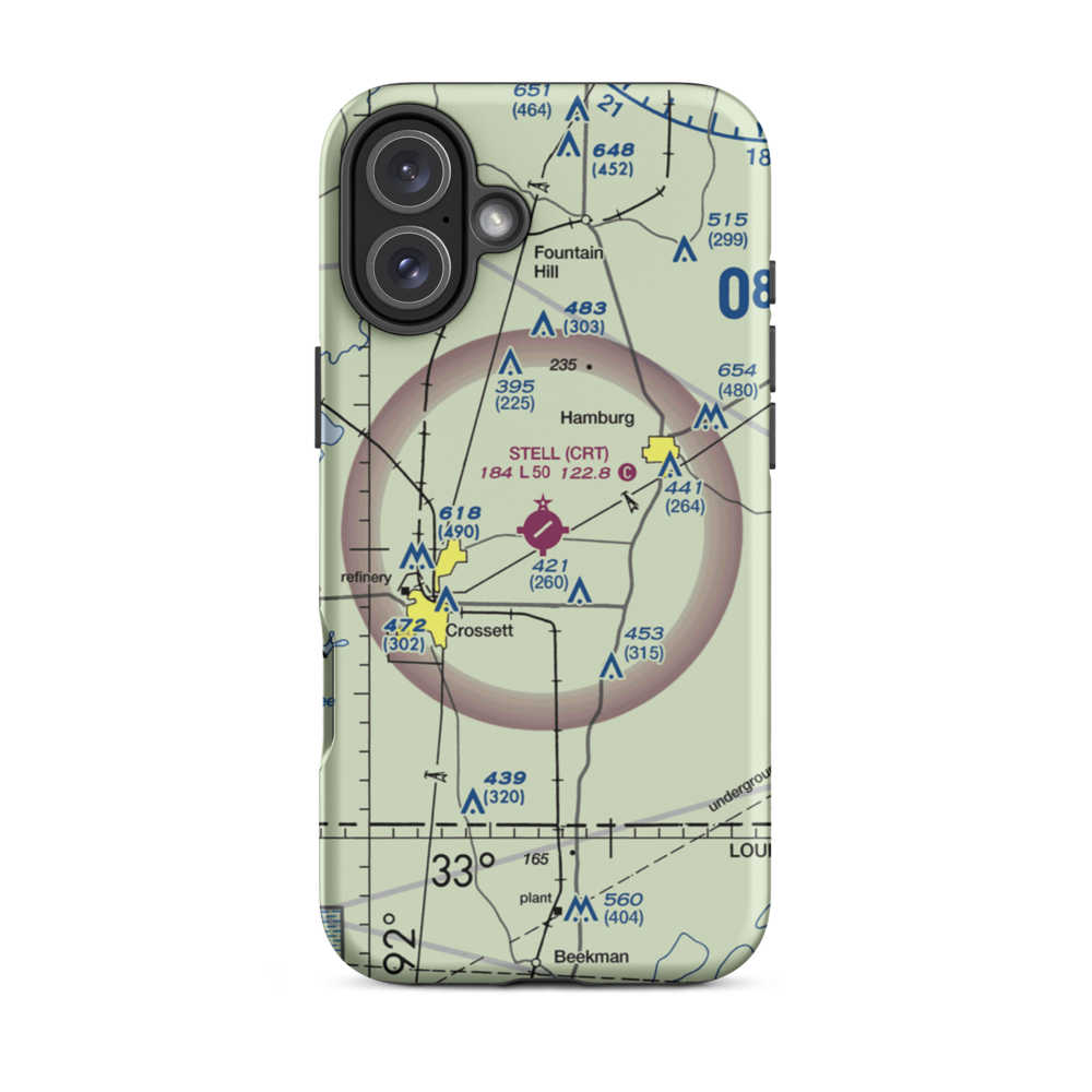 Z M Jack Stell Field (CRT) VFR Sectional  Tough iPhone Case iPhone 16 Plus model shown