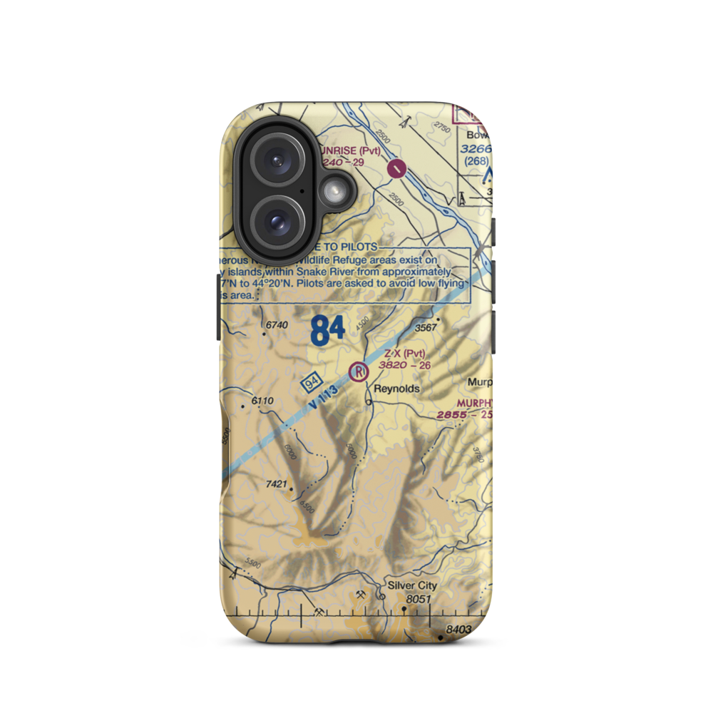 Z X Ranch Airport (0ID7) VFR Sectional  Tough iPhone Case iPhone 16 model shown