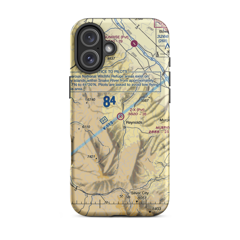 Z X Ranch Airport (0ID7) VFR Sectional  Tough iPhone Case iPhone 16 Plus model shown