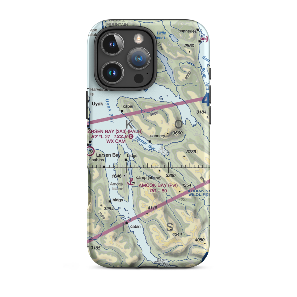 Zachar Bay Seaplane Base (KZB) VFR Sectional  Tough iPhone Case iPhone 16 Pro Max model shown