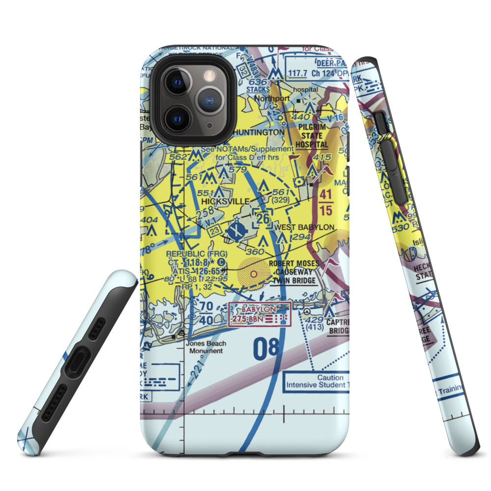 Zahn's Airport (AYZ) VFR Sectional  Tough iPhone Case iPhone 11 Pro Max model shown
