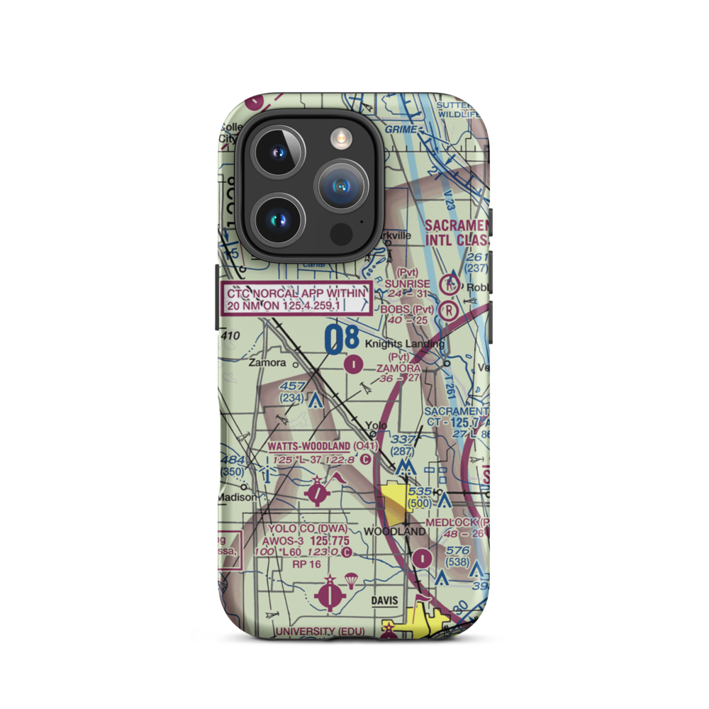 Zamora Airport (97CA) VFR Sectional  Tough iPhone Case iPhone 16 Pro model shown