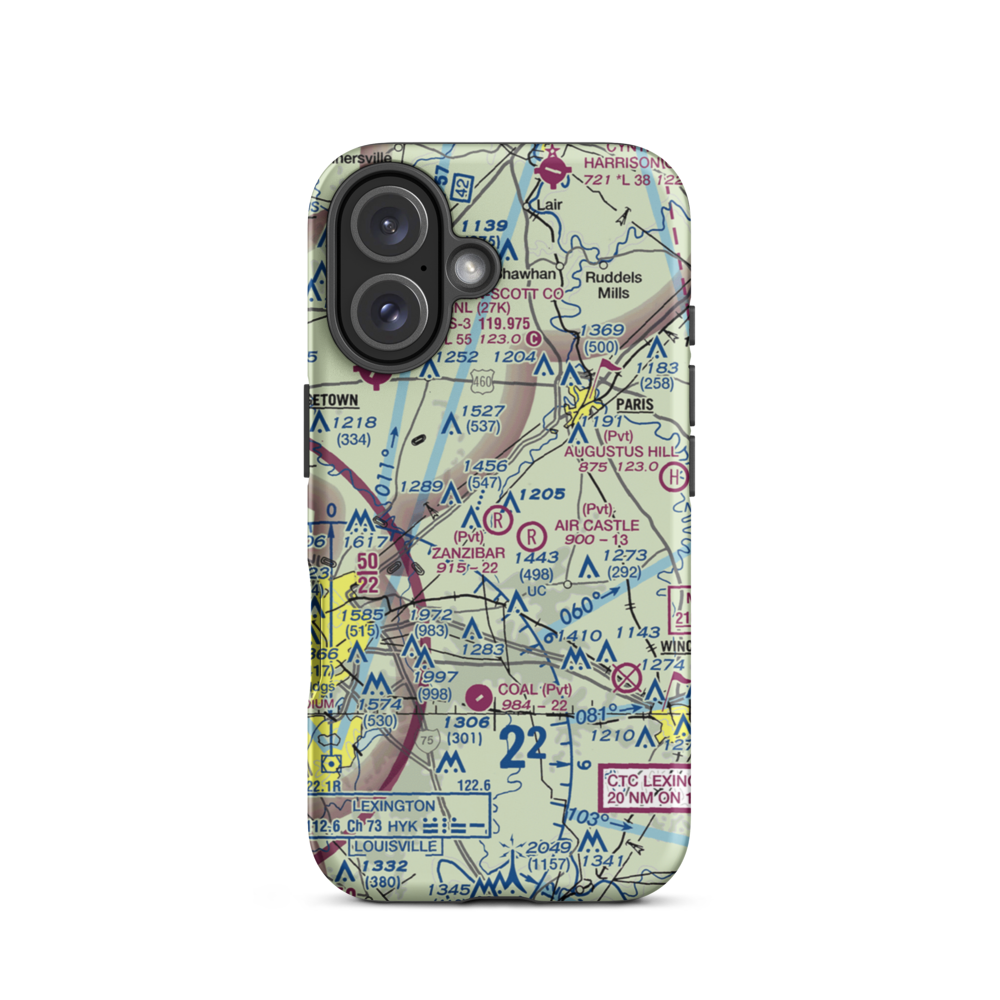 Zanzibar Farm Airport (50KY) VFR Sectional  Tough iPhone Case iPhone 16 model shown