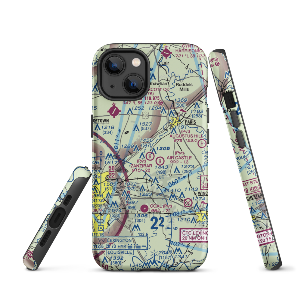 Zanzibar Farm Airport (50KY) VFR Sectional  Tough iPhone Case iPhone 13 model shown